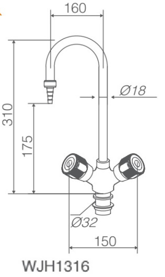Thông Số Kỹ Thuật Vòi Rửa Hóa Chất Phòng Thí Nghiệm WJH1316B